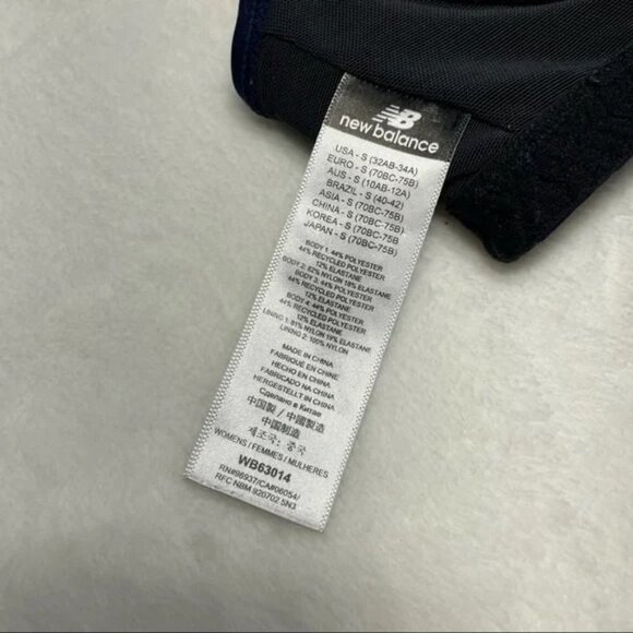 New Balance x J. Crew Navy Blue White Striped Sports Bra Sz Small 32AB-34A 0683 - Picture 8 of 8